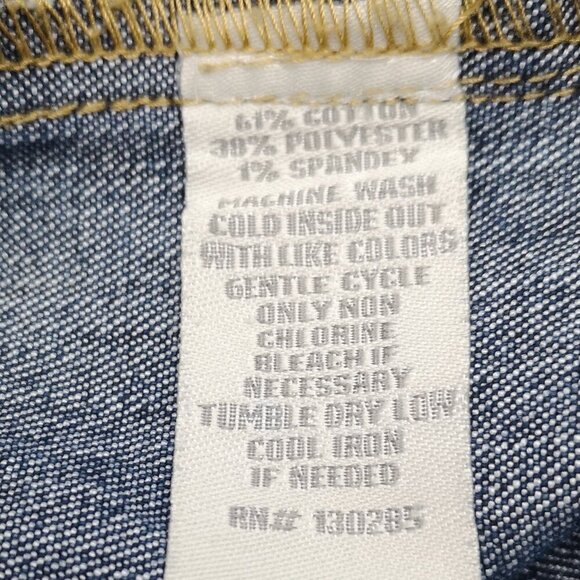 Per Se Ladies Size Large Medium Wash Offset Full Zipper Straight Fit Jean Jacket - Picture 6 of 10